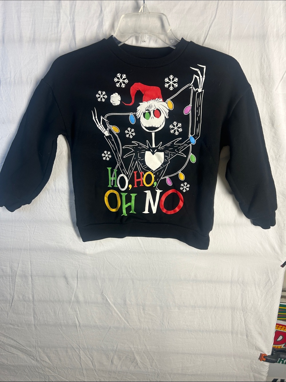Disney Black Kids Holiday Sweatshirt with Jack Skellington Graphic